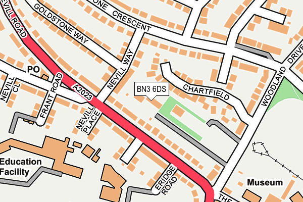 BN3 6DS map - OS OpenMap – Local (Ordnance Survey)