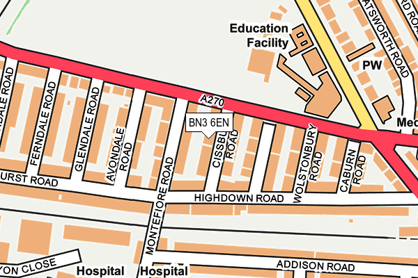 Map of 13 CISSBURY ROAD HOVE LIMITED at local scale