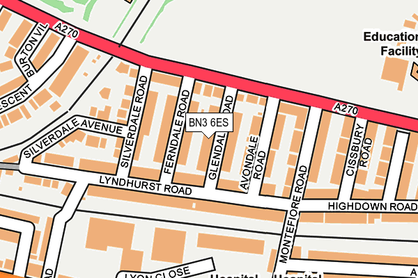 BN3 6ES map - OS OpenMap – Local (Ordnance Survey)