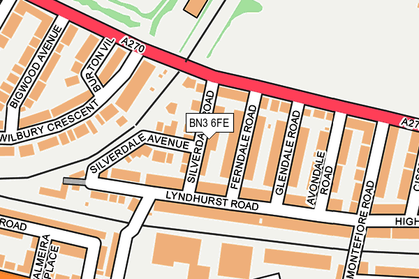 BN3 6FE map - OS OpenMap – Local (Ordnance Survey)