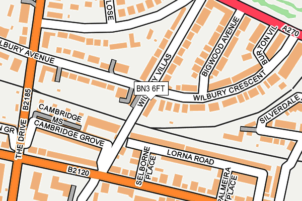 BN3 6FT map - OS OpenMap – Local (Ordnance Survey)