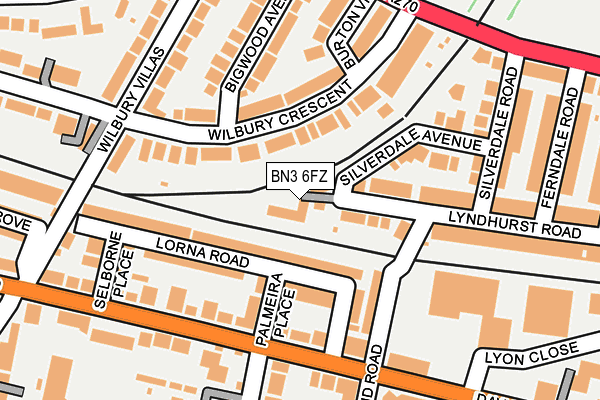 BN3 6FZ map - OS OpenMap – Local (Ordnance Survey)