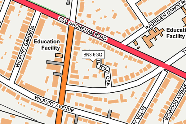 BN3 6GQ map - OS OpenMap – Local (Ordnance Survey)