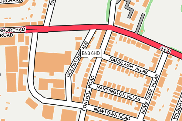 BN3 6HD map - OS OpenMap – Local (Ordnance Survey)