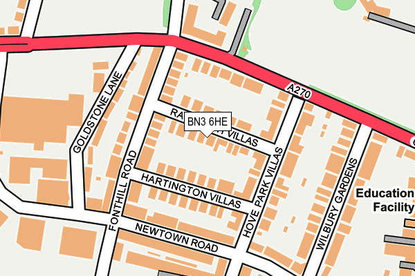 BN3 6HE map - OS OpenMap – Local (Ordnance Survey)