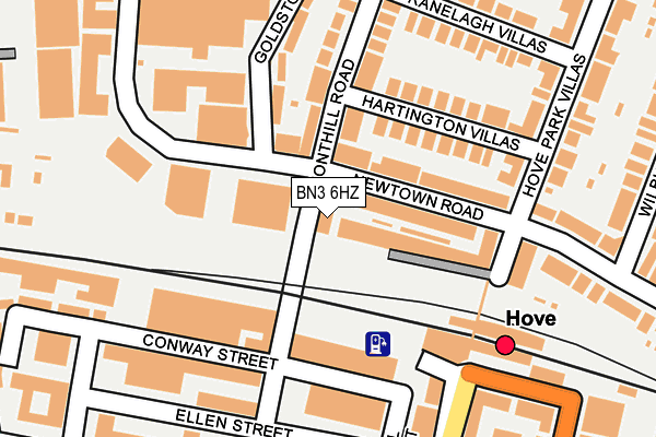 BN3 6HZ map - OS OpenMap – Local (Ordnance Survey)