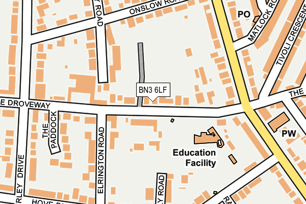 BN3 6LF map - OS OpenMap – Local (Ordnance Survey)