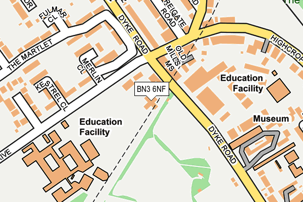 BN3 6NF map - OS OpenMap – Local (Ordnance Survey)