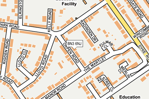 BN3 6NJ map - OS OpenMap – Local (Ordnance Survey)