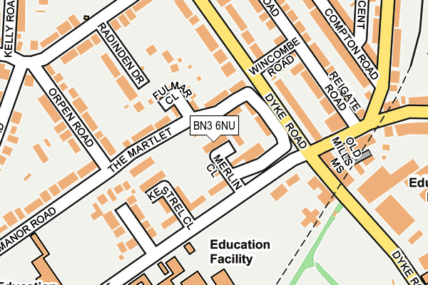 BN3 6NU map - OS OpenMap – Local (Ordnance Survey)