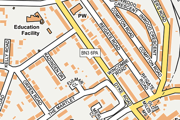 BN3 6PA map - OS OpenMap – Local (Ordnance Survey)