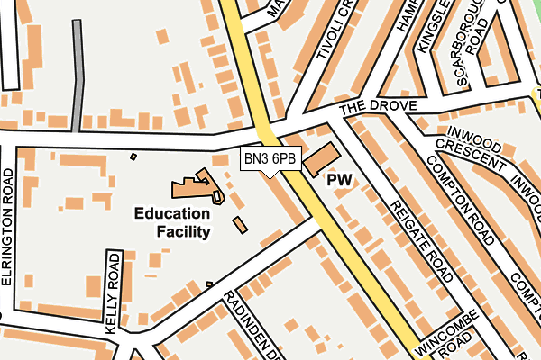 BN3 6PB map - OS OpenMap – Local (Ordnance Survey)