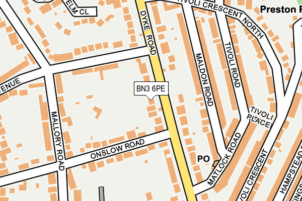 BN3 6PE map - OS OpenMap – Local (Ordnance Survey)