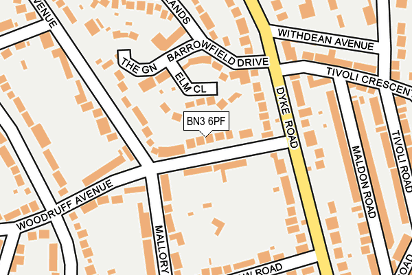 BN3 6PF map - OS OpenMap – Local (Ordnance Survey)