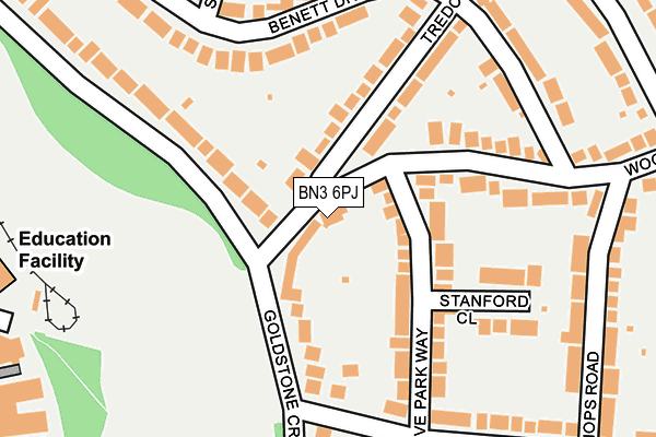 BN3 6PJ map - OS OpenMap – Local (Ordnance Survey)