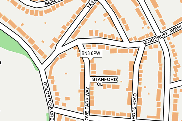 BN3 6PW map - OS OpenMap – Local (Ordnance Survey)