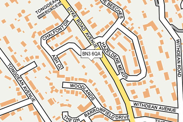 BN3 6QA map - OS OpenMap – Local (Ordnance Survey)