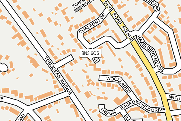 BN3 6QS map - OS OpenMap – Local (Ordnance Survey)