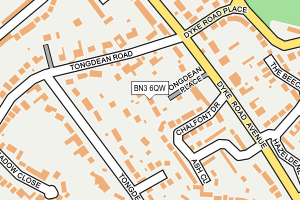 BN3 6QW map - OS OpenMap – Local (Ordnance Survey)