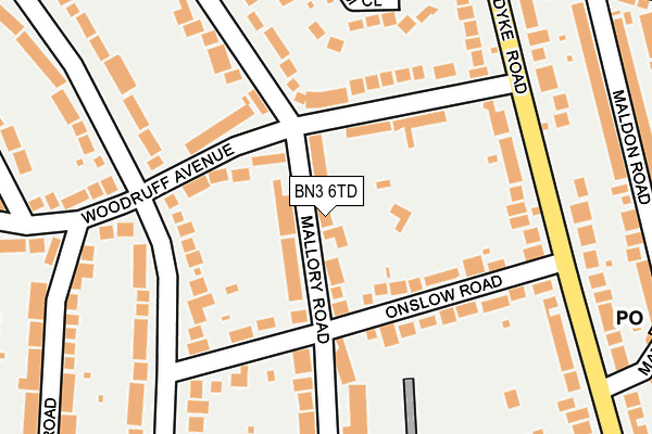 BN3 6TD map - OS OpenMap – Local (Ordnance Survey)