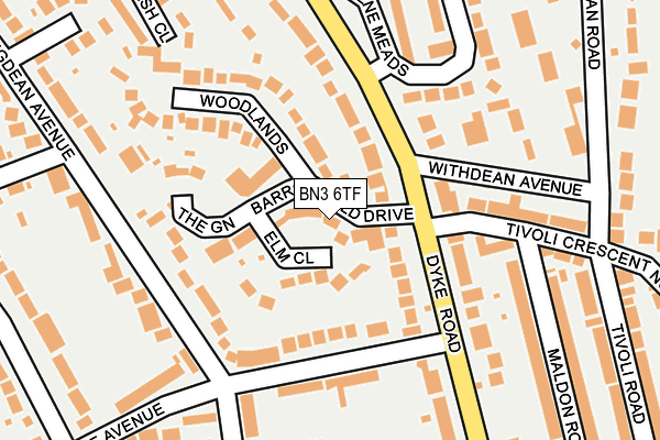 BN3 6TF map - OS OpenMap – Local (Ordnance Survey)