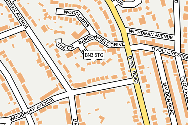 BN3 6TG map - OS OpenMap – Local (Ordnance Survey)