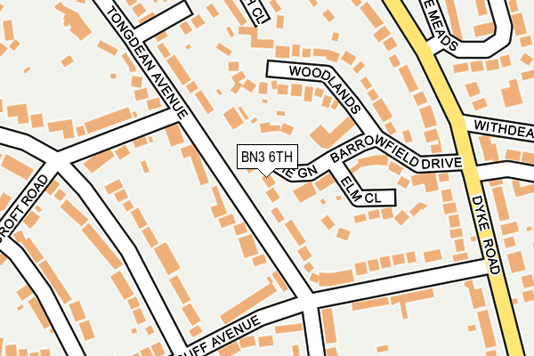 BN3 6TH map - OS OpenMap – Local (Ordnance Survey)