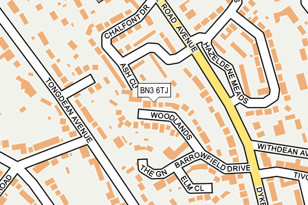 BN3 6TJ map - OS OpenMap – Local (Ordnance Survey)