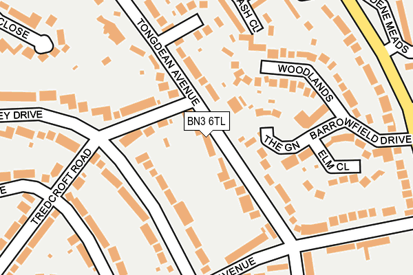 BN3 6TL map - OS OpenMap – Local (Ordnance Survey)
