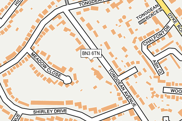 BN3 6TN map - OS OpenMap – Local (Ordnance Survey)