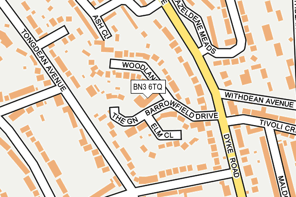 BN3 6TQ map - OS OpenMap – Local (Ordnance Survey)