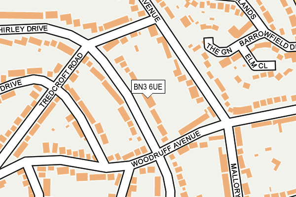 BN3 6UE map - OS OpenMap – Local (Ordnance Survey)