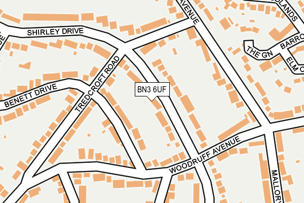 BN3 6UF map - OS OpenMap – Local (Ordnance Survey)
