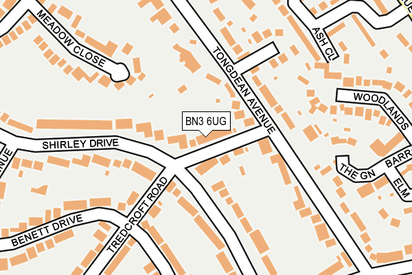 BN3 6UG map - OS OpenMap – Local (Ordnance Survey)
