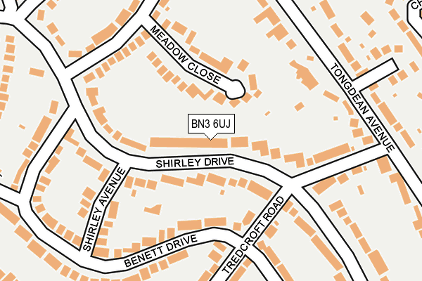 BN3 6UJ map - OS OpenMap – Local (Ordnance Survey)