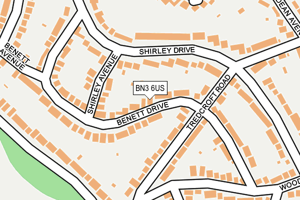 BN3 6US map - OS OpenMap – Local (Ordnance Survey)