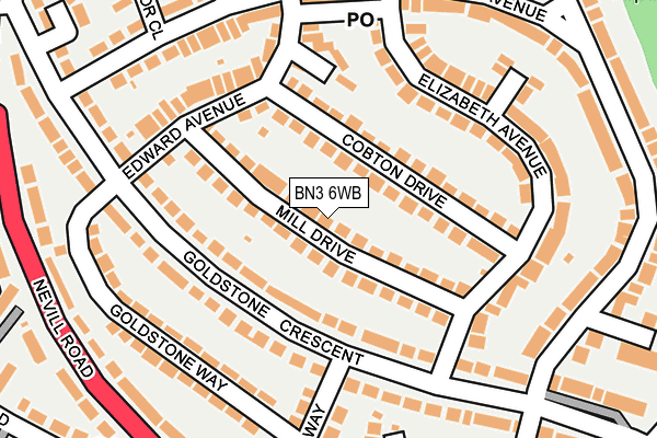 BN3 6WB map - OS OpenMap – Local (Ordnance Survey)