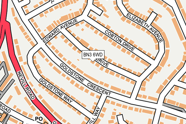 BN3 6WD map - OS OpenMap – Local (Ordnance Survey)