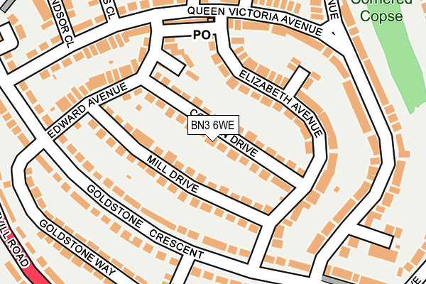 BN3 6WE map - OS OpenMap – Local (Ordnance Survey)