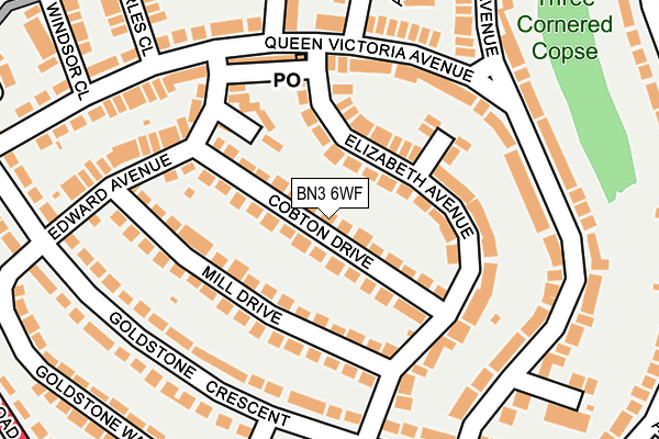 BN3 6WF map - OS OpenMap – Local (Ordnance Survey)