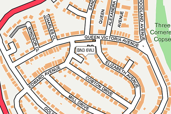 BN3 6WJ map - OS OpenMap – Local (Ordnance Survey)