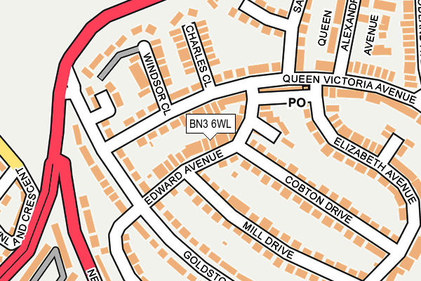 BN3 6WL map - OS OpenMap – Local (Ordnance Survey)