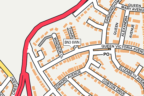 BN3 6WN map - OS OpenMap – Local (Ordnance Survey)