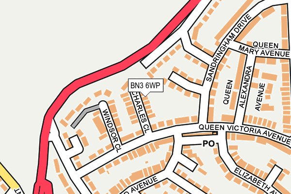 BN3 6WP map - OS OpenMap – Local (Ordnance Survey)