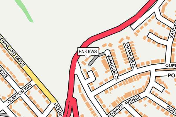 BN3 6WS map - OS OpenMap – Local (Ordnance Survey)