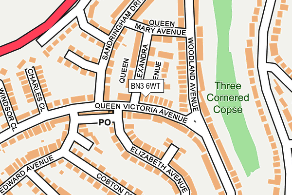 BN3 6WT map - OS OpenMap – Local (Ordnance Survey)