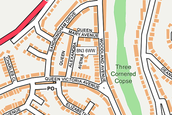 BN3 6WW map - OS OpenMap – Local (Ordnance Survey)