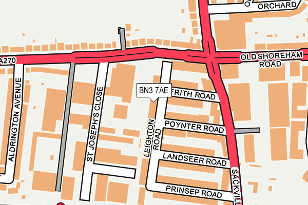 BN3 7AE map - OS OpenMap – Local (Ordnance Survey)