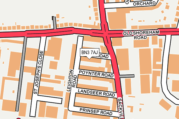 BN3 7AJ map - OS OpenMap – Local (Ordnance Survey)