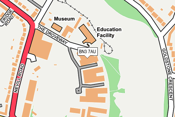 BN3 7AU map - OS OpenMap – Local (Ordnance Survey)